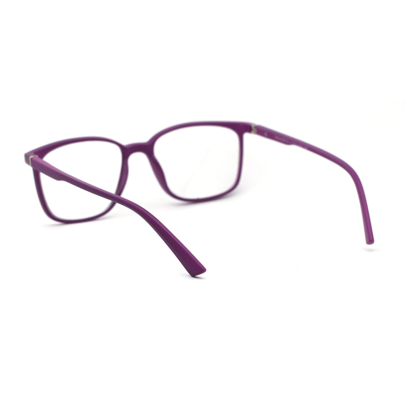 Unisex Thin Plastic Horn Rim Rectangle Bi-focal Reading Glasses