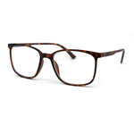 Unisex Thin Plastic Horn Rim Rectangle Bi-focal Reading Glasses