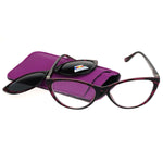 Cateye Magnetic Clip On Polarized Sunglasses On Bifocal Reading Glasses