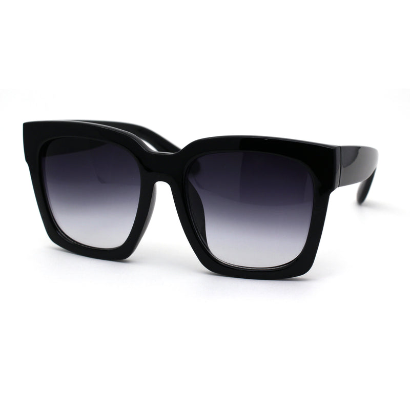 Womens Boyfriend Style XXL Oversize Horned Rim Thick Plastic Sunglasses