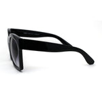 Womens Boyfriend Style XXL Oversize Horned Rim Thick Plastic Sunglasses