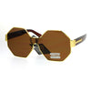 SA106 Octagonal Shield Robotic Large Futuristic Fashion Sunglasses