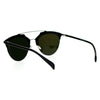SA106 Hipster Metal Half Horn Rim Color Mirror Lens Sunglasses