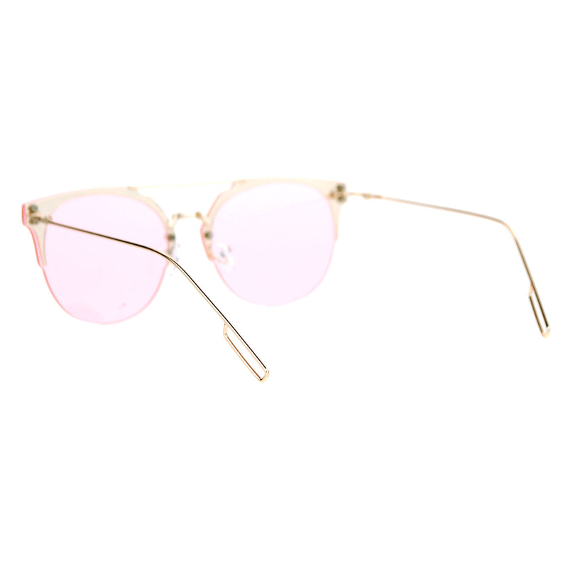 SA106 Rimless Half Rim Style Flat Top Hipster Flat Lens Sunglasses