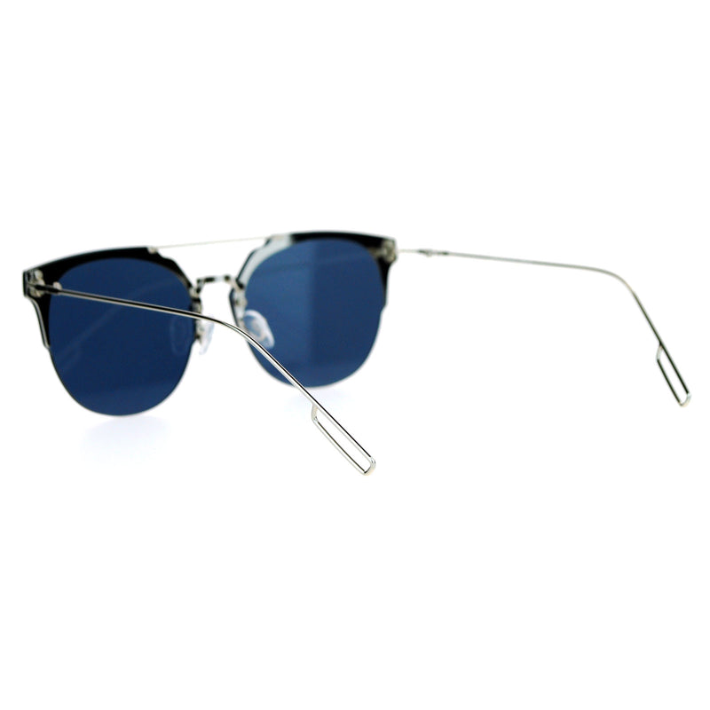 SA106 Rimless Half Rim Style Flat Top Hipster Flat Lens Sunglasses