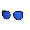 SA106 Flat Color Mirrored Round Cat Eye Womens Retro Sunglasses