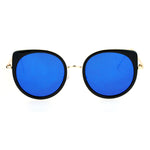 SA106 Flat Color Mirrored Round Cat Eye Womens Retro Sunglasses