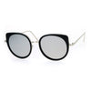 SA106 Flat Color Mirrored Round Cat Eye Womens Retro Sunglasses