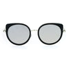 SA106 Flat Color Mirrored Round Cat Eye Womens Retro Sunglasses