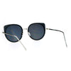 SA106 Flat Color Mirrored Round Cat Eye Womens Retro Sunglasses