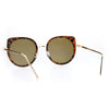 SA106 Flat Color Mirrored Round Cat Eye Womens Retro Sunglasses