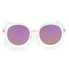 SA106 Flat Color Mirrored Round Cat Eye Womens Retro Sunglasses
