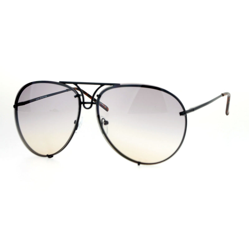 SA106 Retro Vintage Rimless Oceanic Lens Pilot Sunglasses