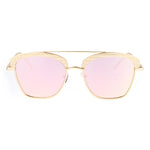 SA106 Womens Color Mirrored Lens Half Rim Butterfly Diva Sunglasses