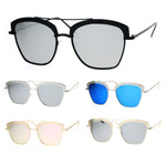 SA106 Womens Color Mirrored Lens Half Rim Butterfly Diva Sunglasses