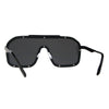 80s Retro Robotic Shield Oversize Metal Rim Gradient Sunglasses