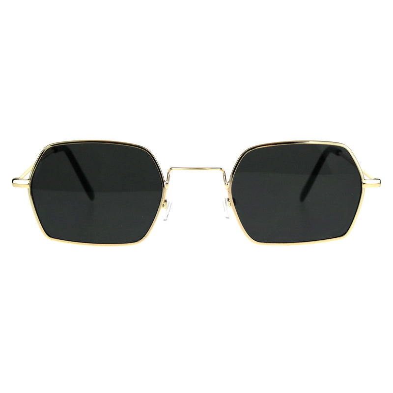 Pimp Daddy Hippie Narrow Rectangular Metal Rim Sunglasses
