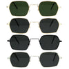 Pimp Daddy Hippie Narrow Rectangular Metal Rim Sunglasses