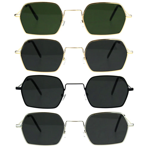 Pimp Daddy Hippie Narrow Rectangular Metal Rim Sunglasses