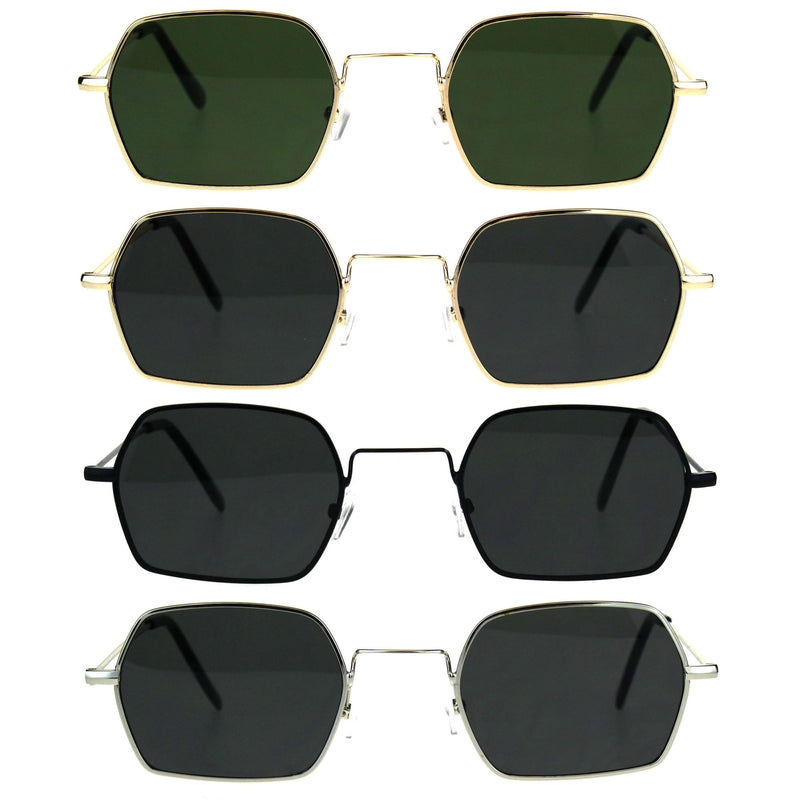 Pimp Daddy Hippie Narrow Rectangular Metal Rim Sunglasses