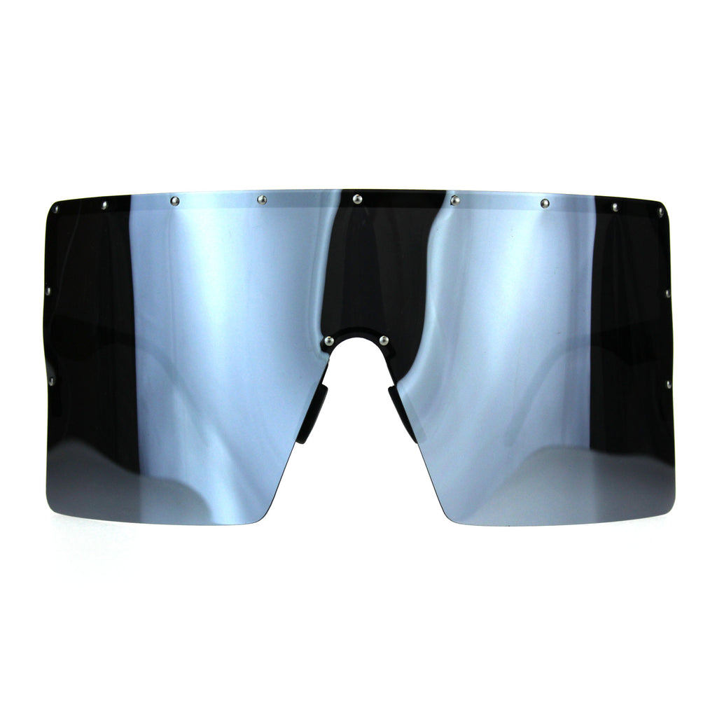 Extra Large Face Mask Color Mirror Futuristic Sunglasses