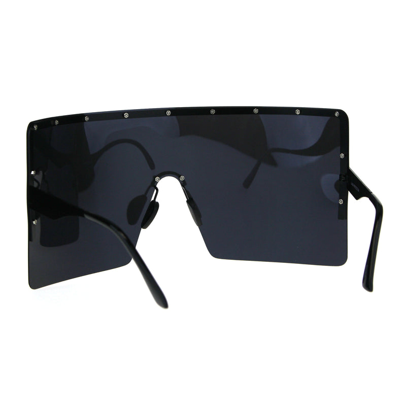 Extra Large Face Mask Color Mirror Futuristic Sunglasses