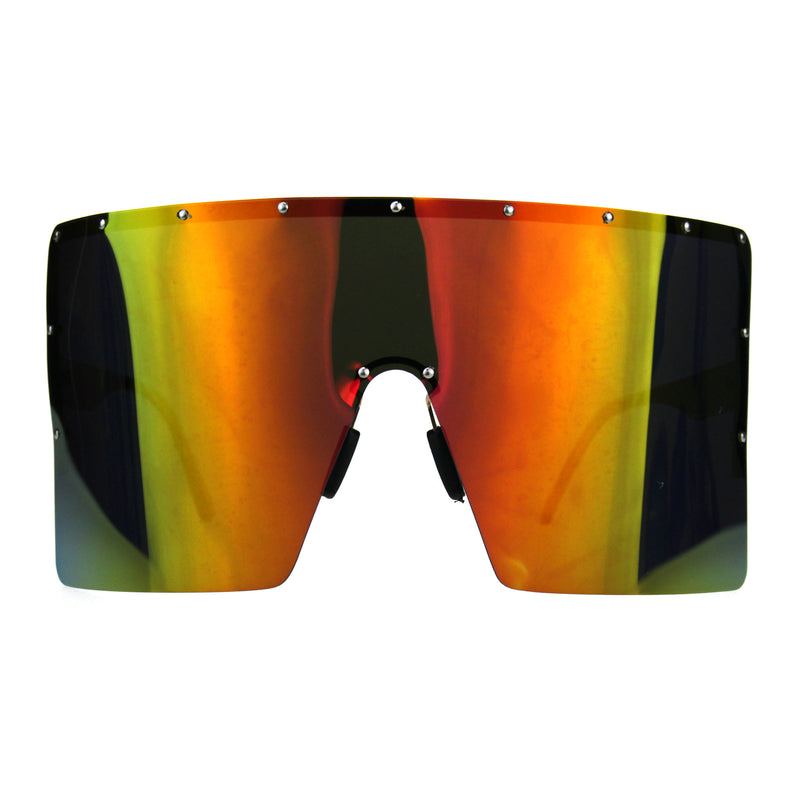 Extra Large Face Mask Color Mirror Futuristic Sunglasses