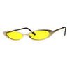 Womens Narrow Cat Eye Metal Rim Gothic Pimp Color Lens Sunglasses