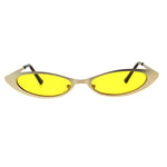 Womens Narrow Cat Eye Metal Rim Gothic Pimp Color Lens Sunglasses