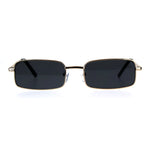 Mens Retro Vintage Narrow Rectangular Pimp Metal Sunglasses