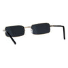 Mens Retro Vintage Narrow Rectangular Pimp Metal Sunglasses