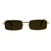 Mens Retro Vintage Narrow Rectangular Pimp Metal Sunglasses