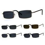 Mens Retro Vintage Narrow Rectangular Pimp Metal Sunglasses