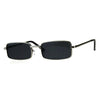 Mens Retro Vintage Narrow Rectangular Pimp Metal Sunglasses