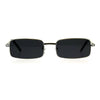 Mens Retro Vintage Narrow Rectangular Pimp Metal Sunglasses