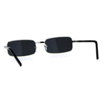 Mens Retro Vintage Narrow Rectangular Pimp Metal Sunglasses