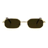 Mens Narrow Metal Rim Rectangular Hippie Pimp Sunglasses