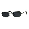 Mens Narrow Metal Rim Rectangular Hippie Pimp Sunglasses