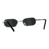 Mens Narrow Metal Rim Rectangular Hippie Pimp Sunglasses