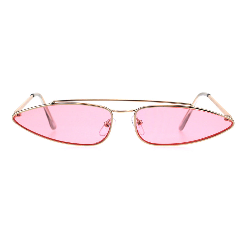 Unique Pimp Narrow Triangle Hippie Metal Rim Retro Sunglasses