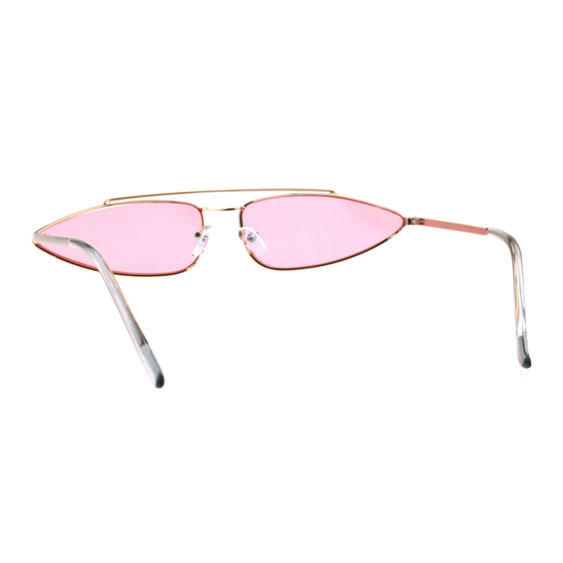 Unique Pimp Narrow Triangle Hippie Metal Rim Retro Sunglasses