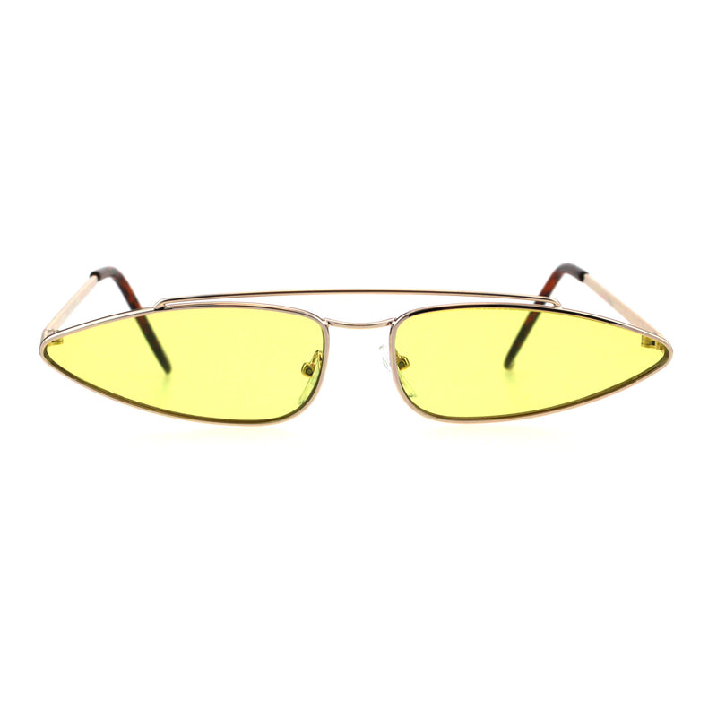 Unique Pimp Narrow Triangle Hippie Metal Rim Retro Sunglasses