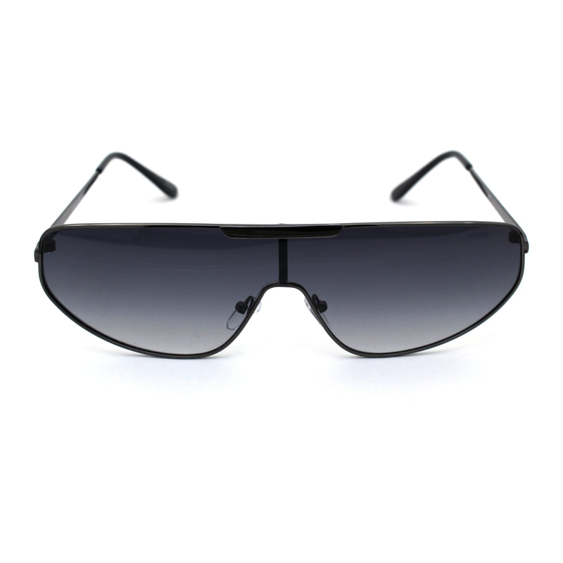 Mens Luxury Mobster Shield Metal Rim Racer Sunglasses