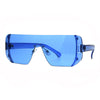 Rectangular Pop Color Shield 80s Robotic Disco Sunglasses