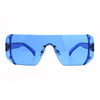 Rectangular Pop Color Shield 80s Robotic Disco Sunglasses