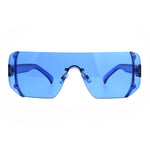 Rectangular Pop Color Shield 80s Robotic Disco Sunglasses