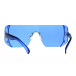 Rectangular Pop Color Shield 80s Robotic Disco Sunglasses