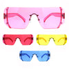 Rectangular Pop Color Shield 80s Robotic Disco Sunglasses