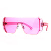 Rectangular Pop Color Shield 80s Robotic Disco Sunglasses