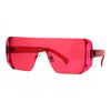 Rectangular Pop Color Shield 80s Robotic Disco Sunglasses